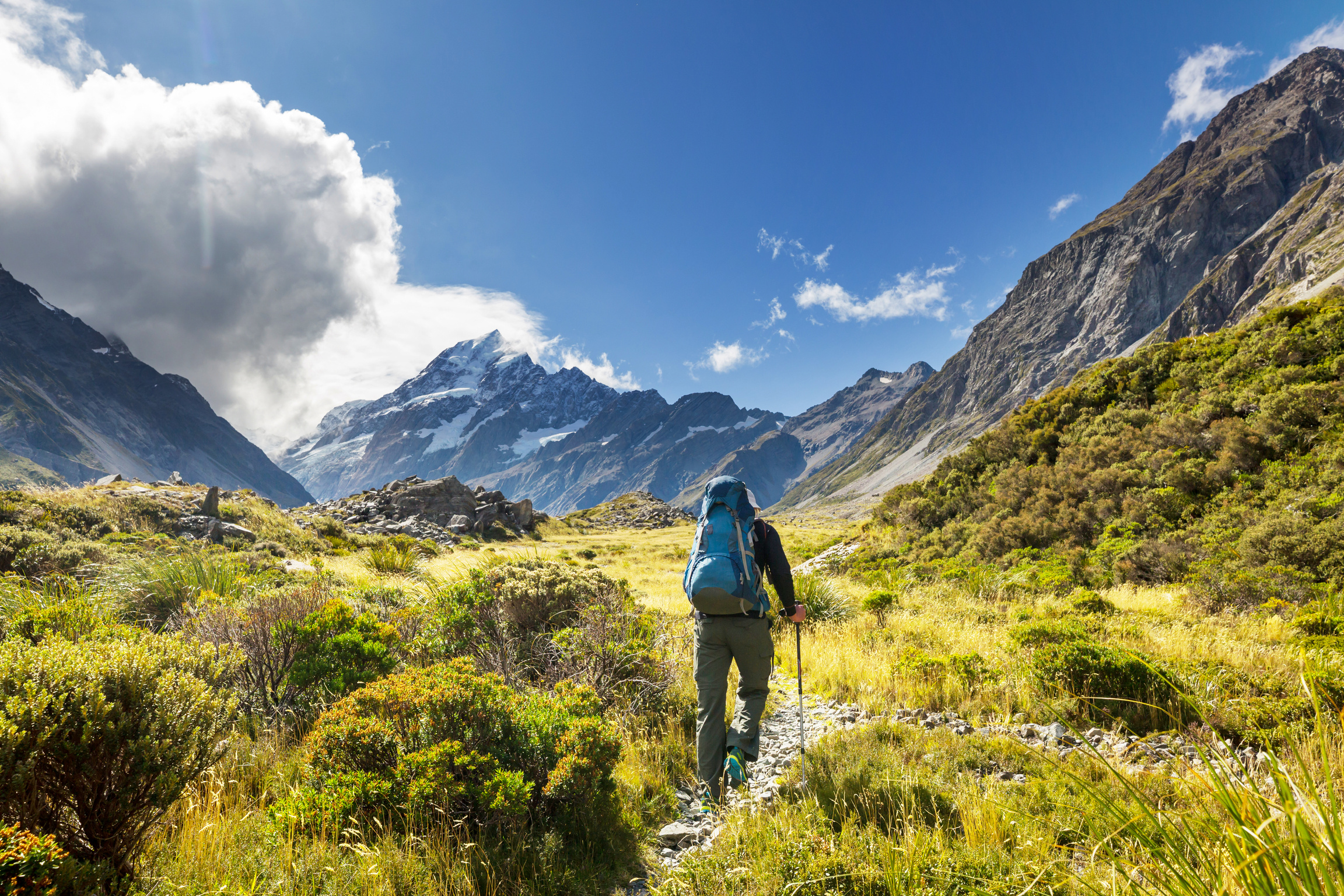 Hike in New Zealand Mountains